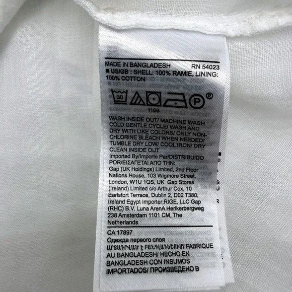 Banana Republic White Ramie Sheer Tunic Dress Tall S Bride Resort NO BELT - Picture 7 of 13